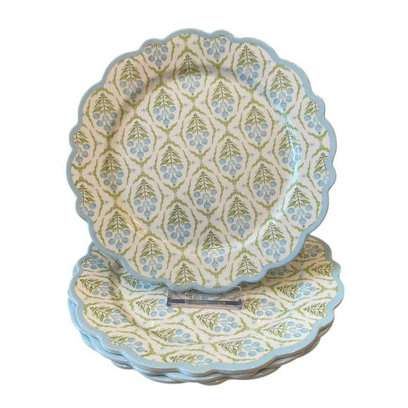 Lillian August French Farmhouse Floral Melamine Salad Plates 9in Set of 4 New - Picture 2 of 9